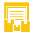 yellow illustration of a storage unit and boxes