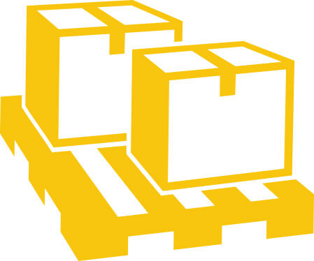 yellow illustration of boxes on a pallet